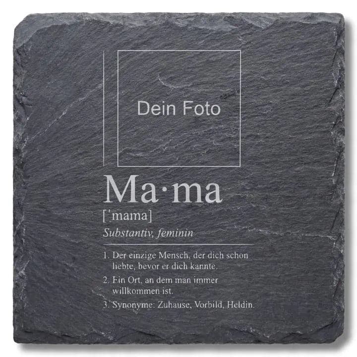 Schieferuntersetzer Mama Definition Foto – Geschenk Muttertag